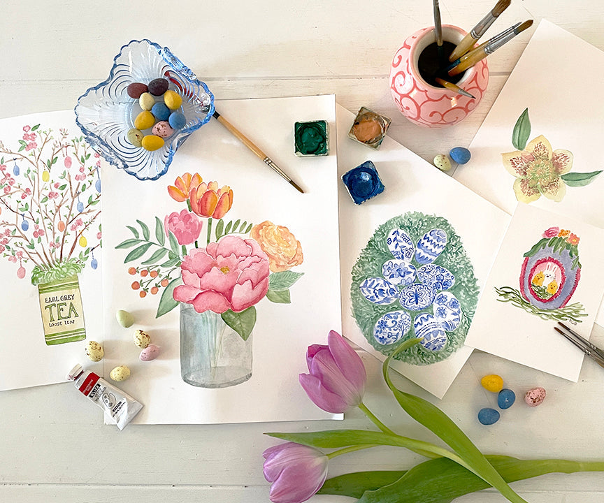 watercolor Easter designs