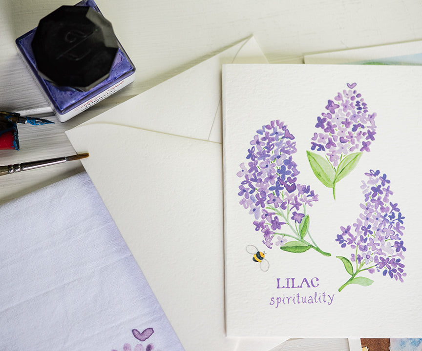 lilac language of flowers note card