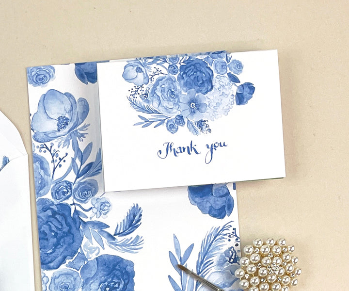 Floral Chinoiserie Thank You Notes