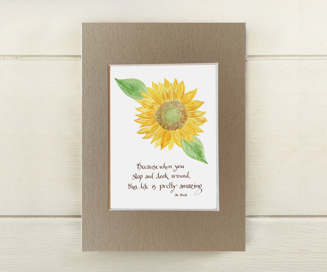 Amazing Sunflower Quote Mini Print