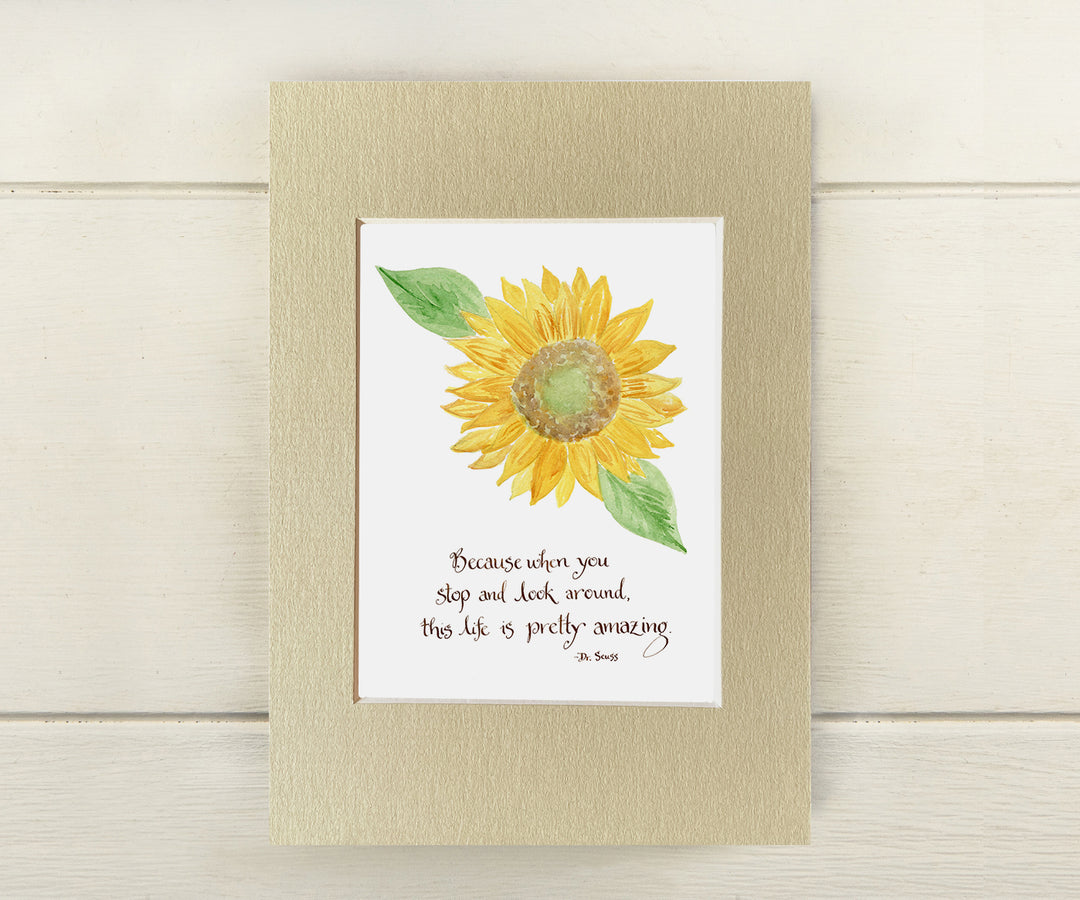 Amazing Sunflower Quote Mini Print