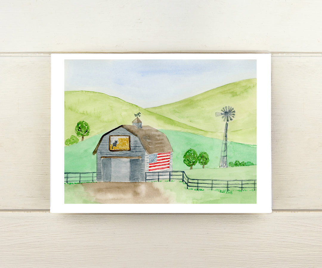 American Farm Scene Card