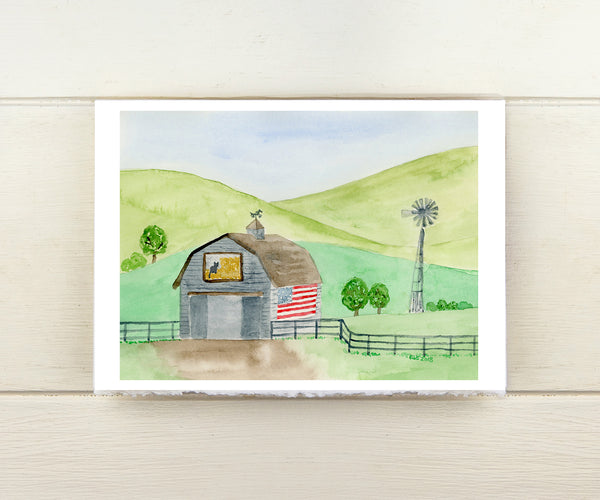 American farm scene card