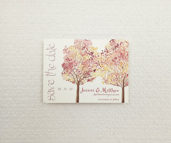 Autumn trees save the date