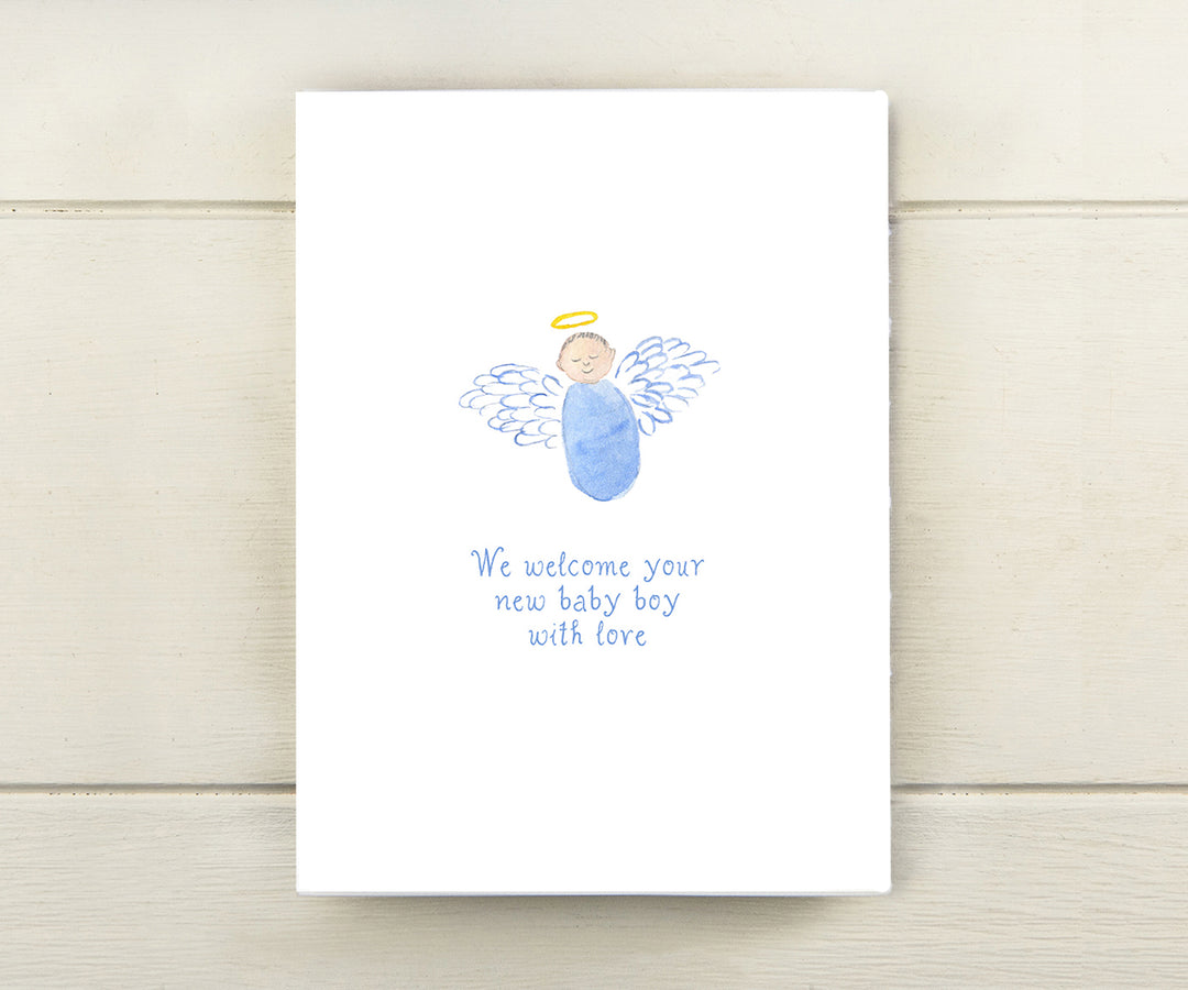 Boy Angel New Baby Card