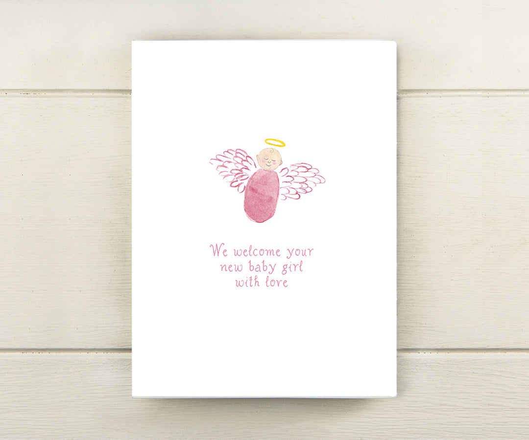 Girl Angel New Baby Card