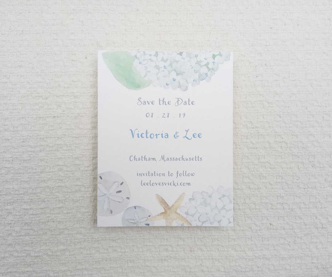 Beach Hydrangea Save the Date