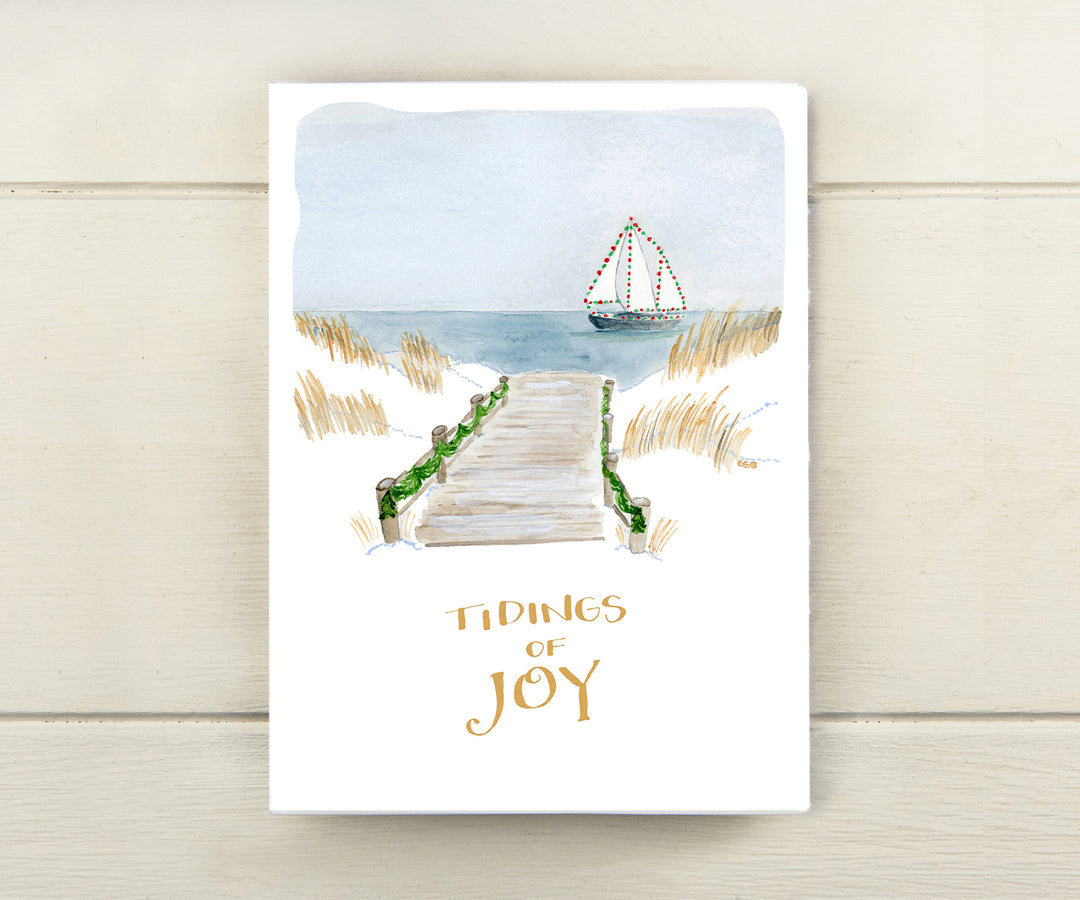 Beach Boardwalk Holiday Card