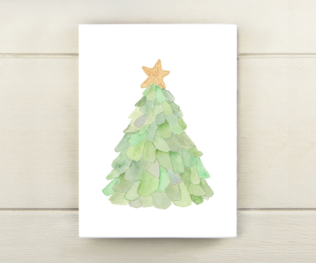 Beach Glass Tree Holiday Card