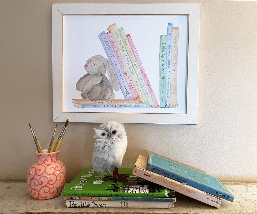 Beloved Bookshelf Bunny scene