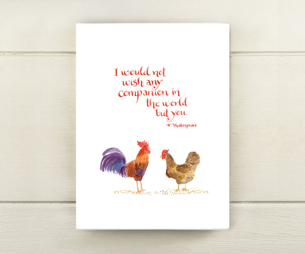 Chickens Companion Quote Card