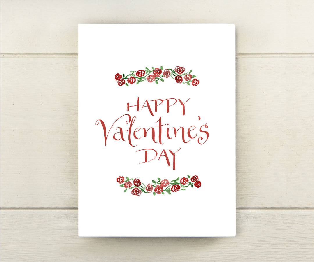 Floral Border Valentine Card