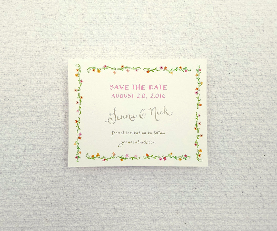 Floral Border Save the Date