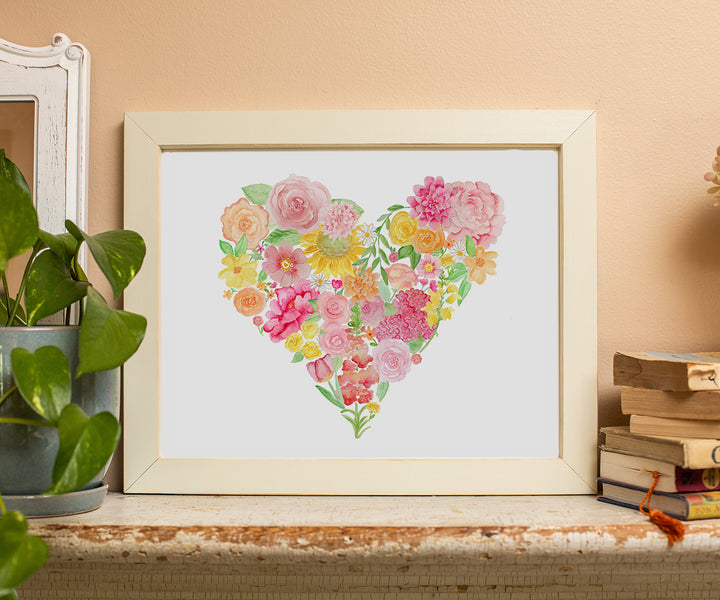 Floral Heart print