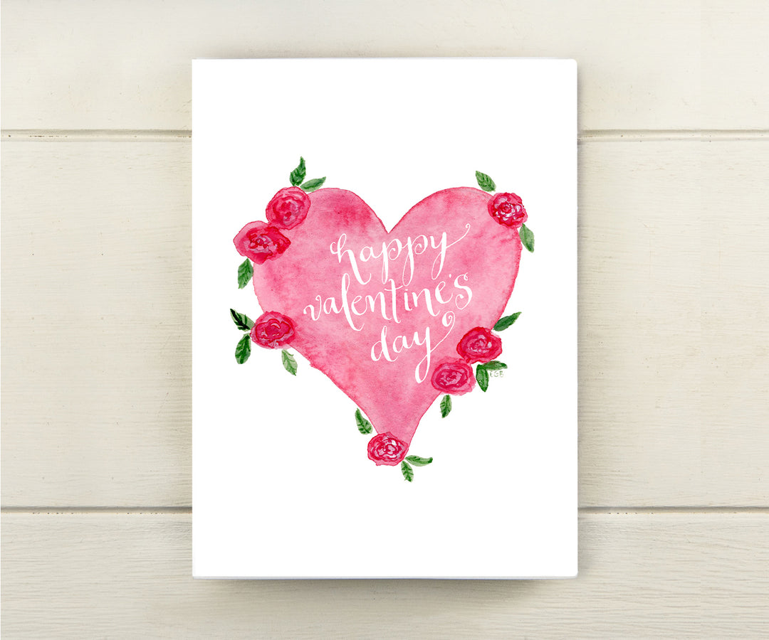 Heart with Roses Valentine's Card