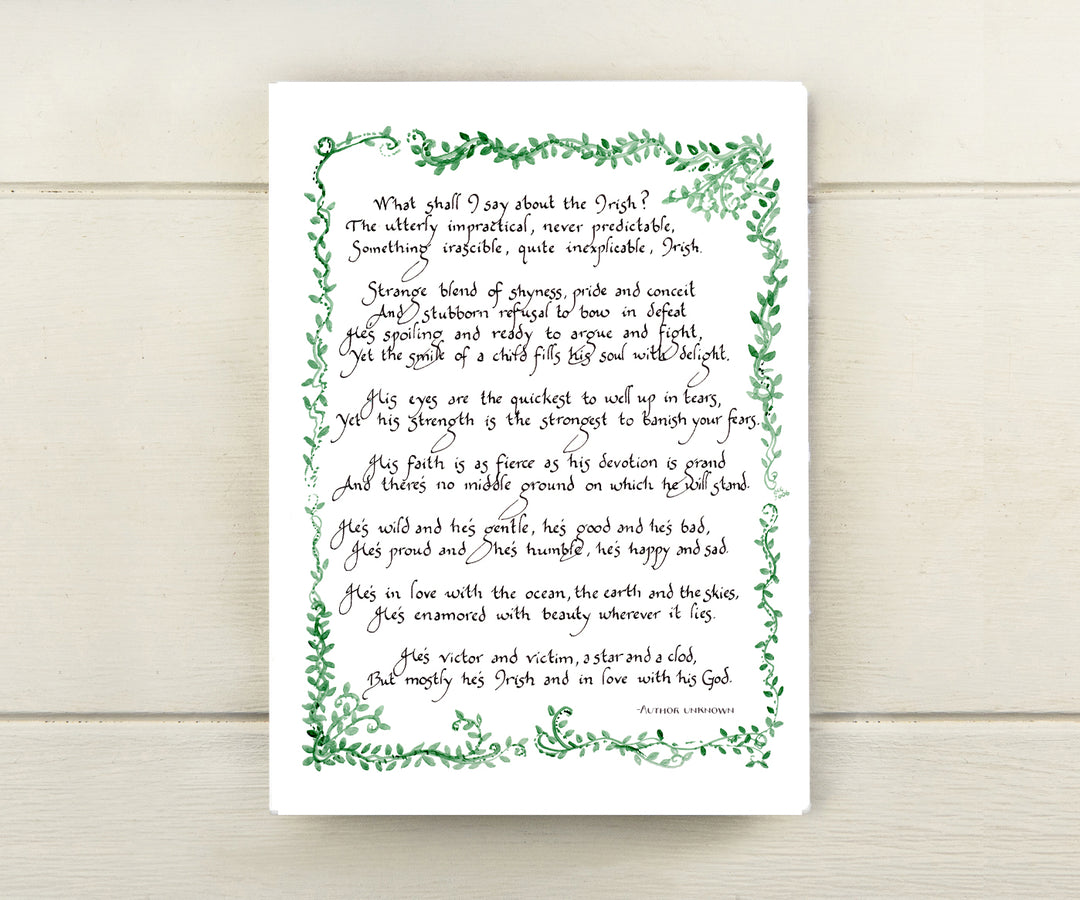 Irish poem card