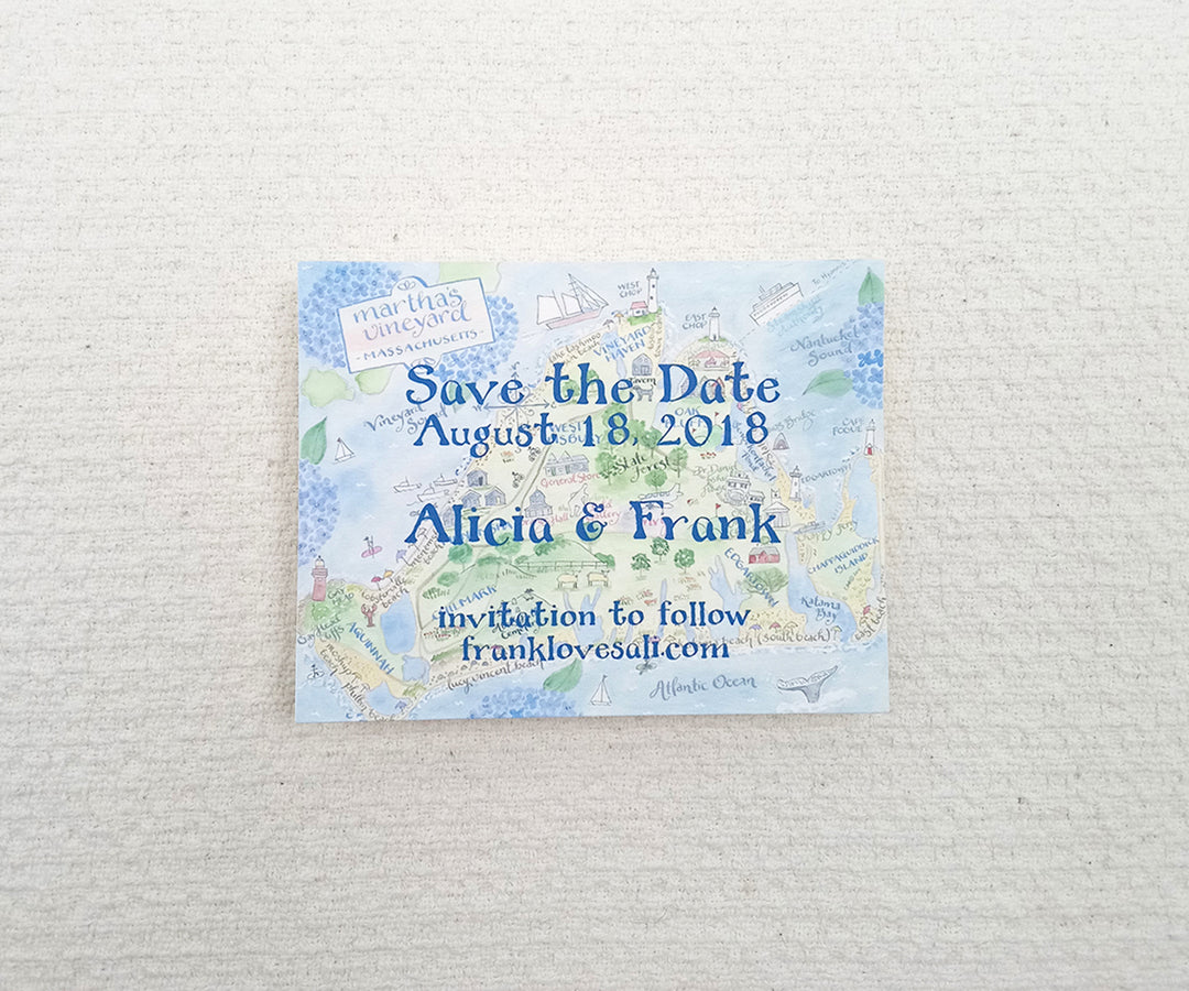 watercolor map save the date