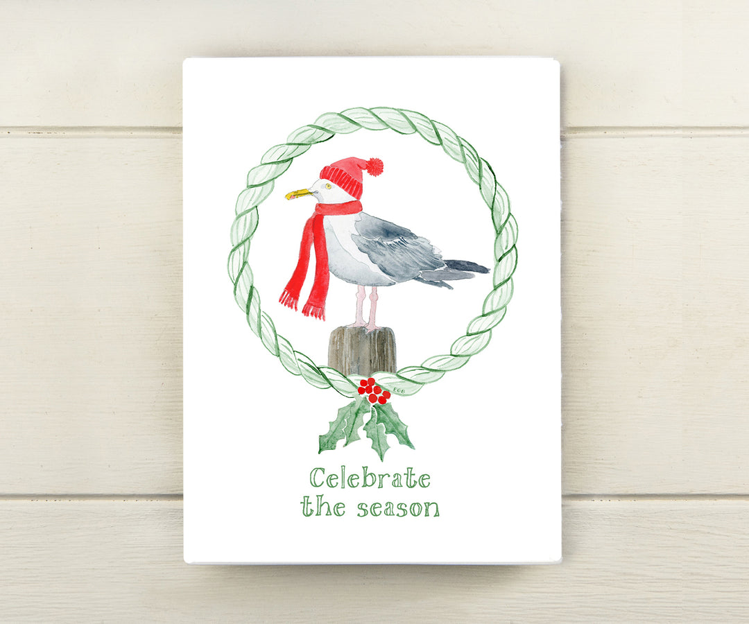 Merry Seagull Holiday Card