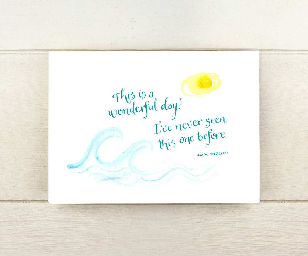 Ocean Waves Maya Angelou Quote Card