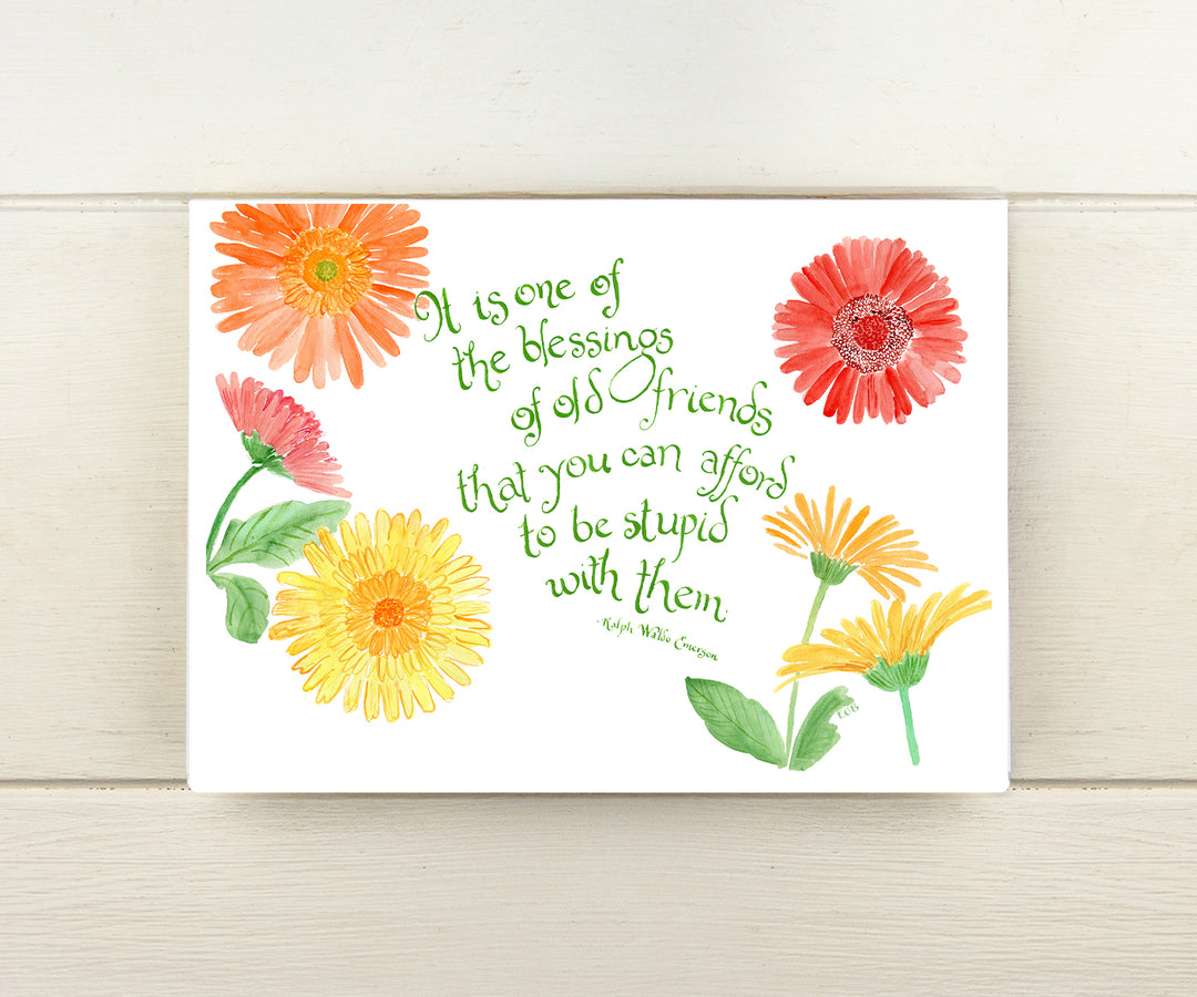 Old Friends Daisy Quote Card