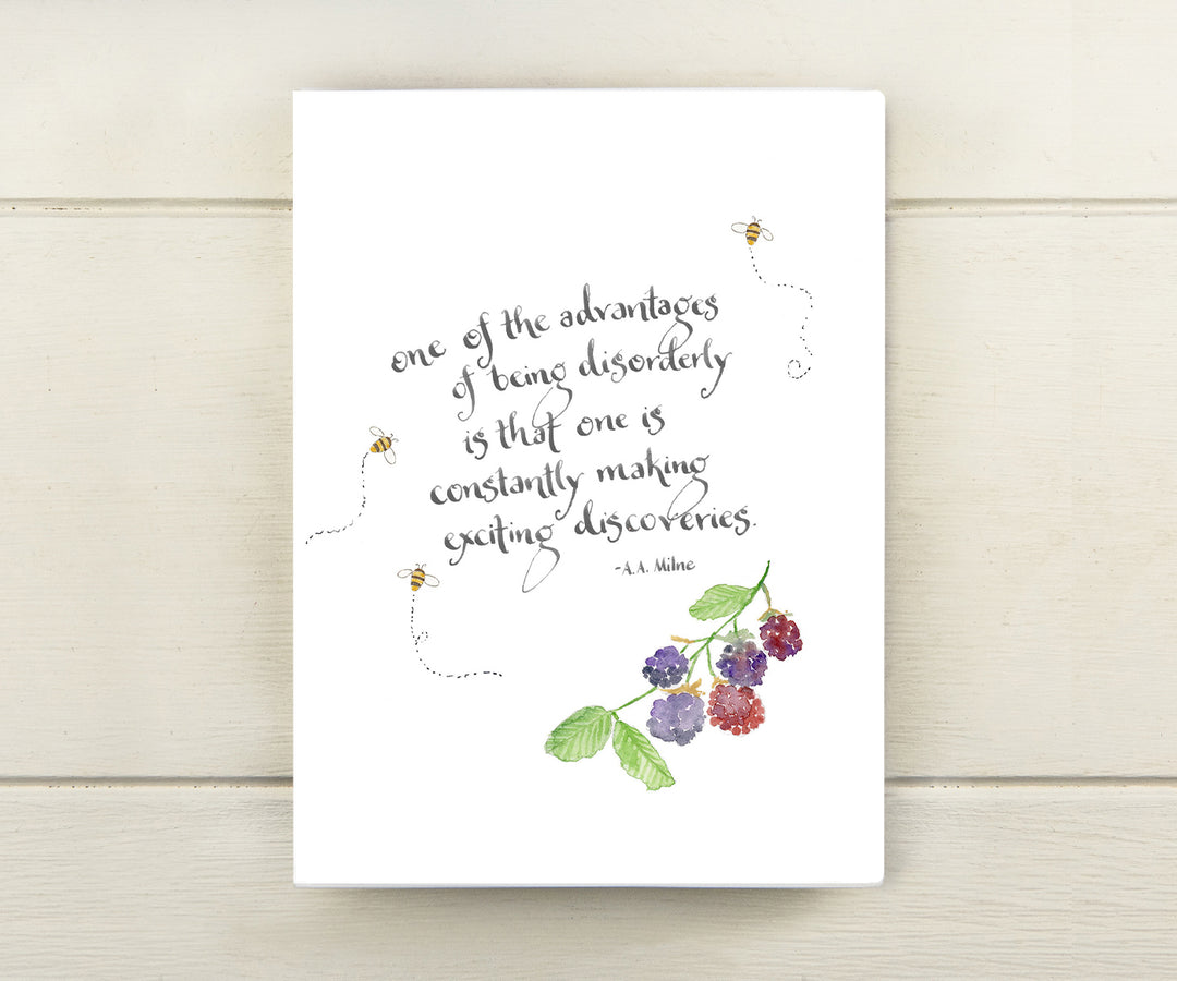 Pooh Blackberry Bee Quote Card