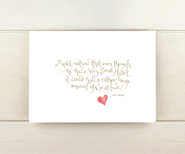 Pooh Gratitude Quote Card