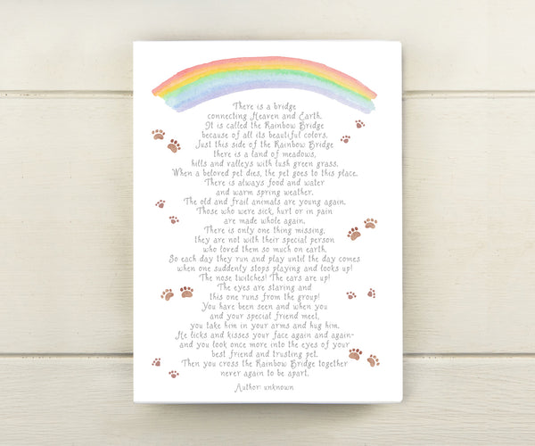 Rainbow Bridge Poem Card