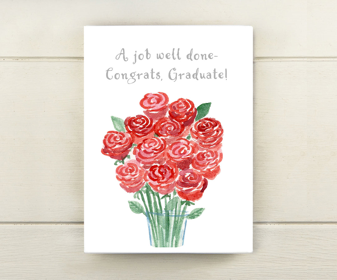 Rose Bouquet Graduation Card