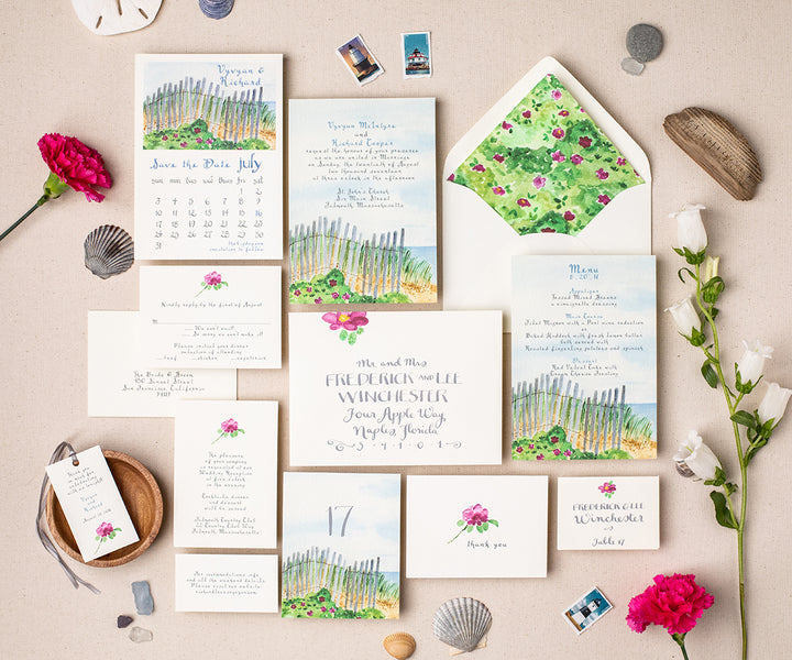 Salty Air Wedding invitation suite