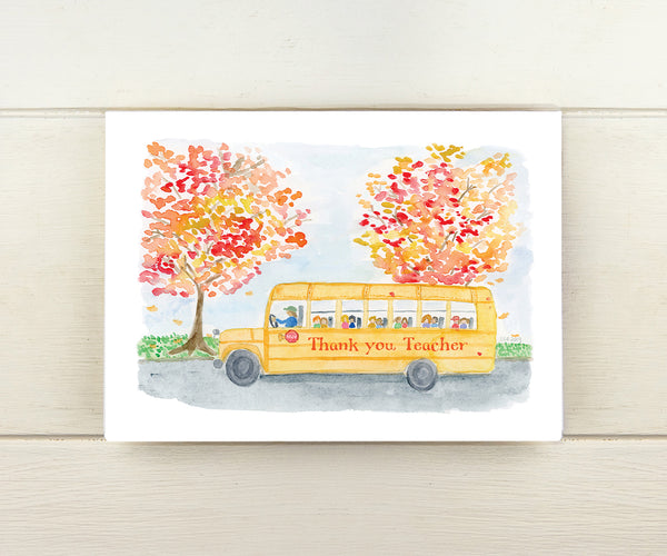 Teacher School Bus Card