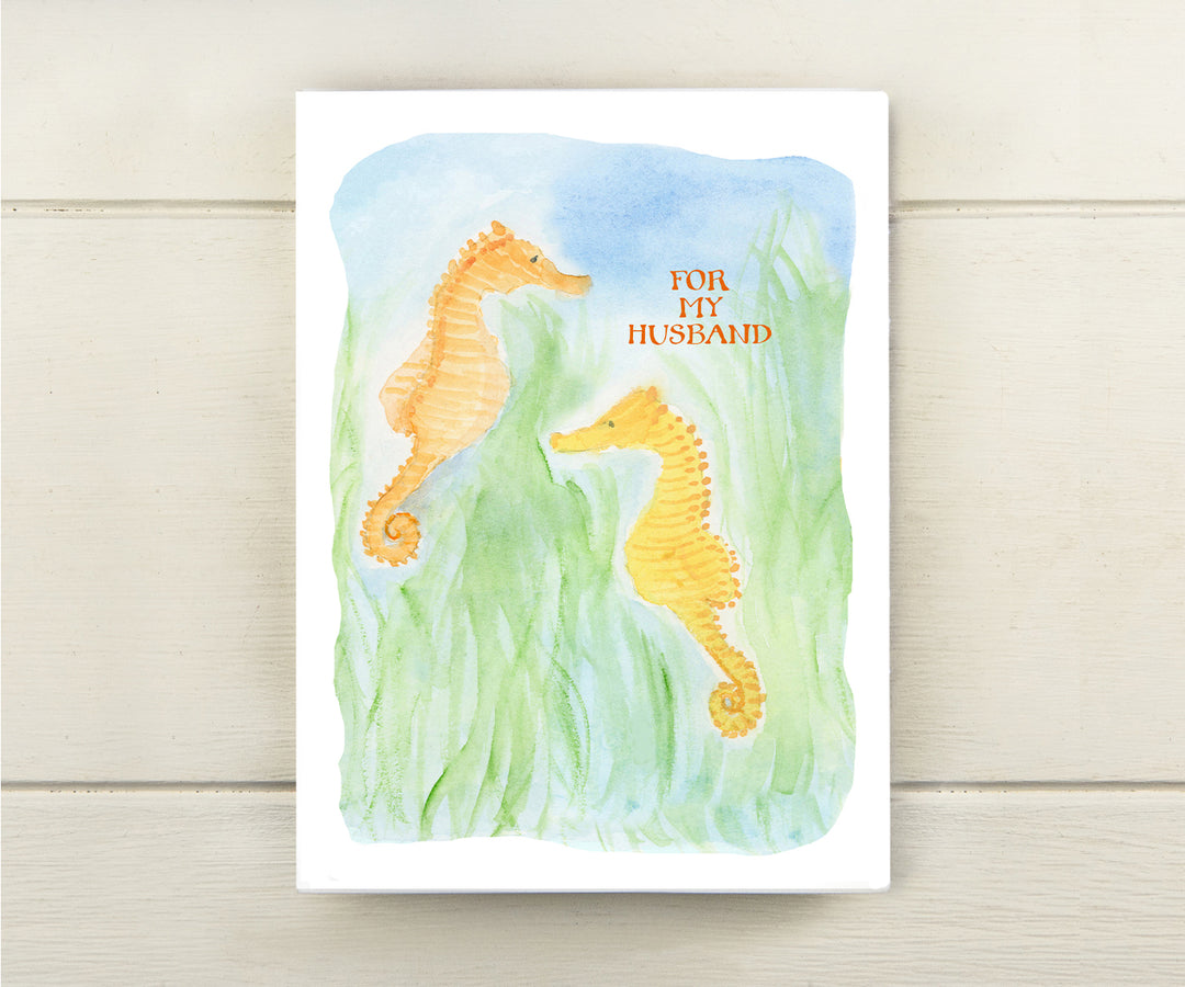 Seahorse Husband Valentine Card