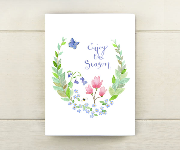 Spring Flowers Wreath Card