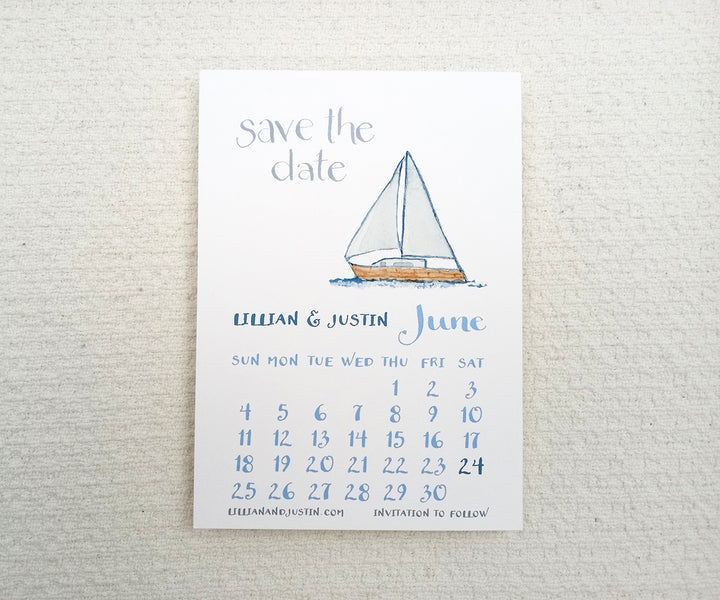 Summer Sailboat Save the Date