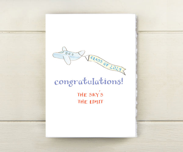 airplane graduation card