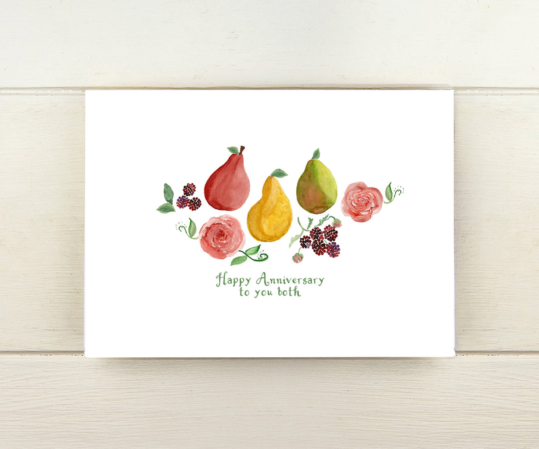 Fruits and Flowers Anniversary Card