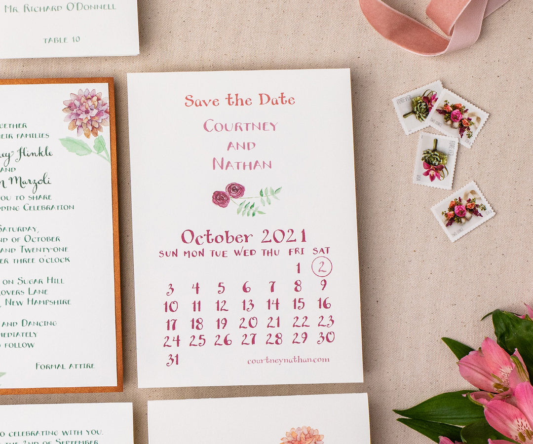 Autumn Bouquet Save the Date