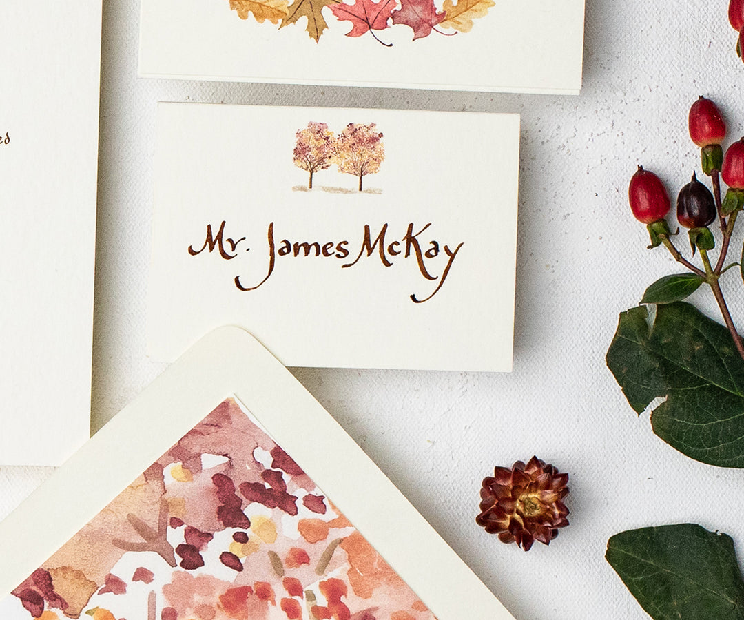 Autumn Trees place card photo by Jenn Bakos