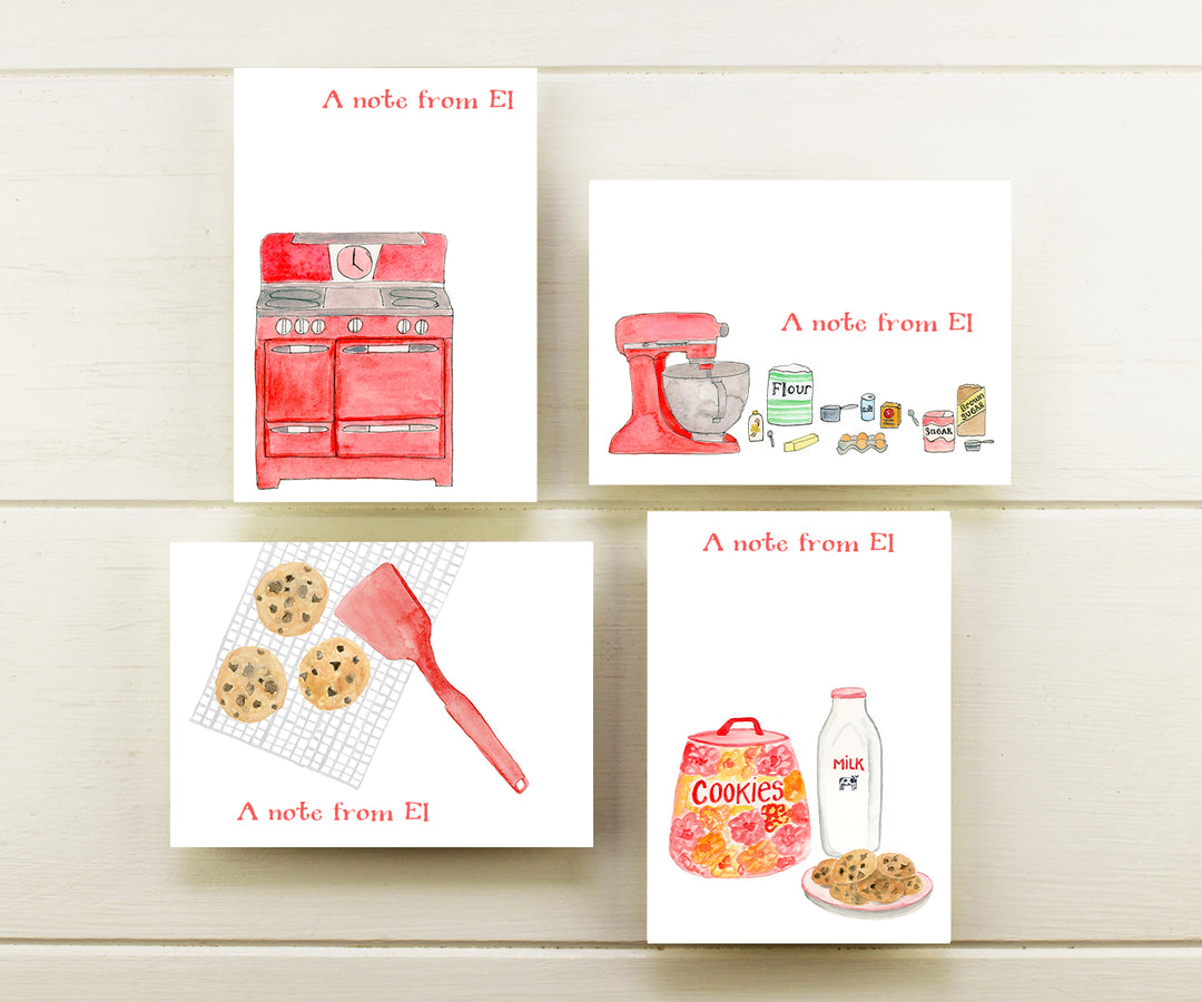 baking cookies note cards personal