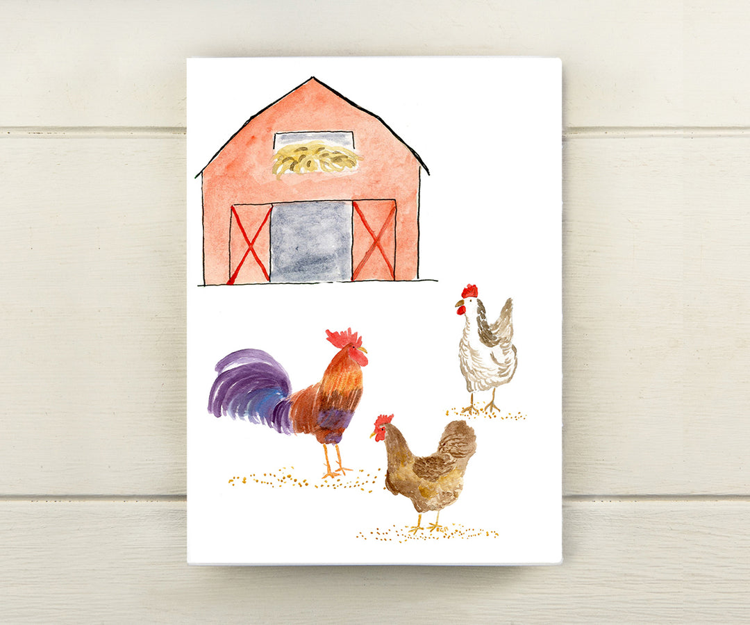 Barnyard Chickens Card