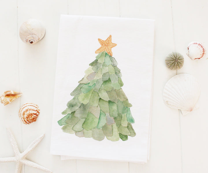 Beach Glass Tree Tea Towel