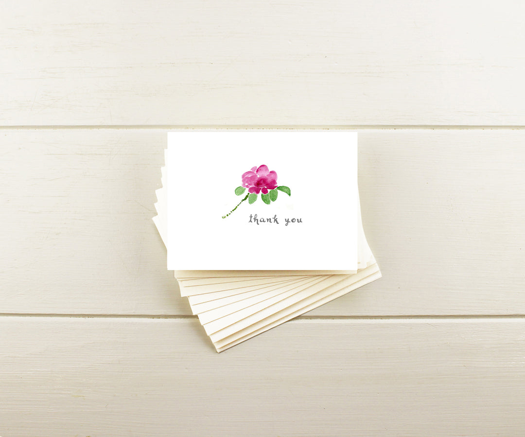 Beach Rose Thank You Note Cards