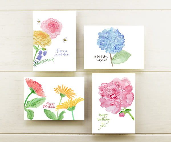 Birthday Flowers Note Cards