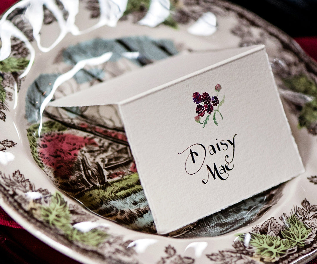 Blackberries escort/place card photo by Melissa Mullen