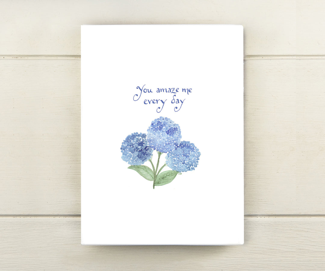 Blue Hydrangea Card