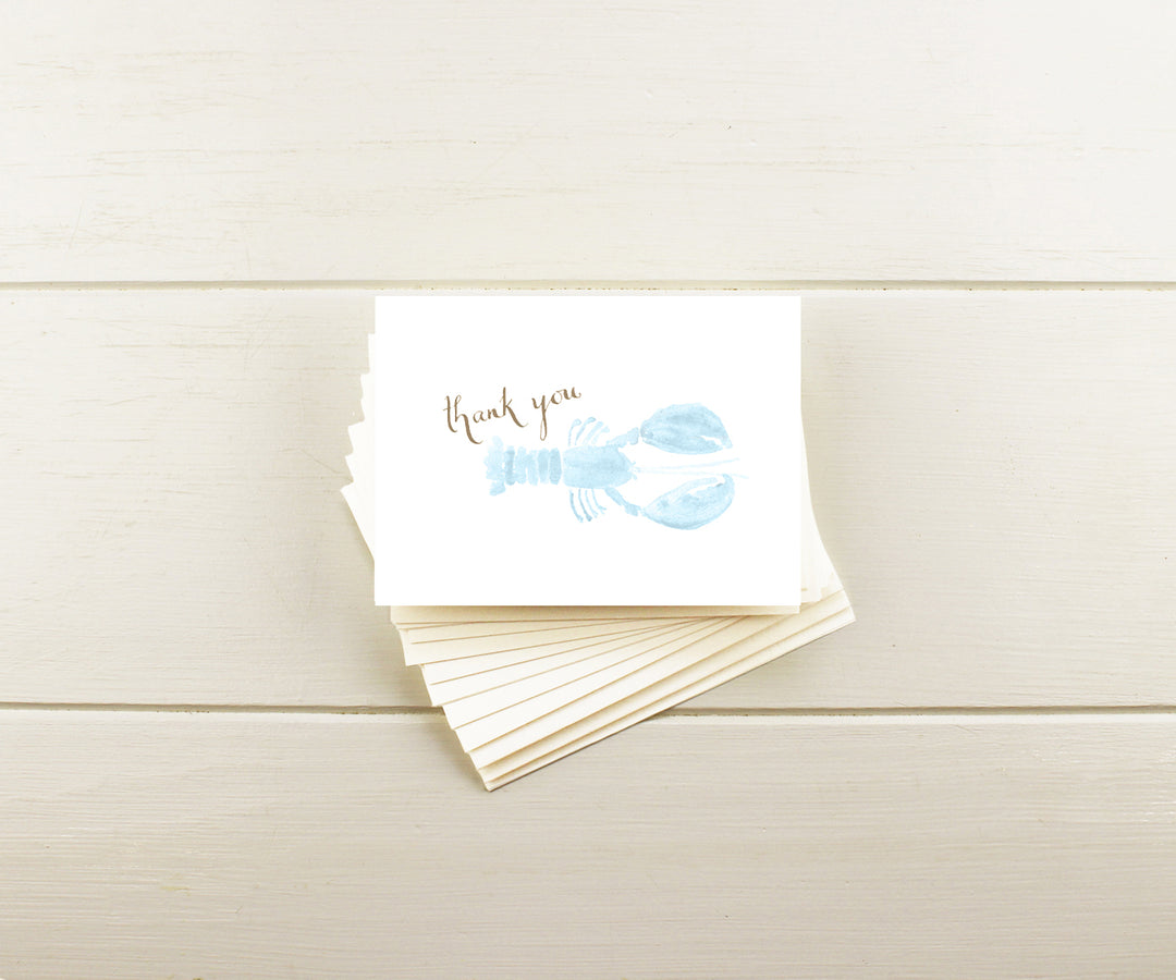 Blue Lobster Thank You Note Cards