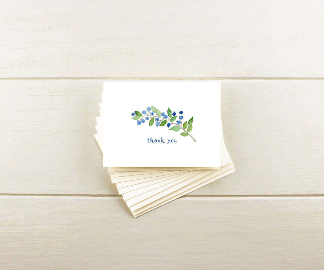 Blueberries Thank You Note Cards