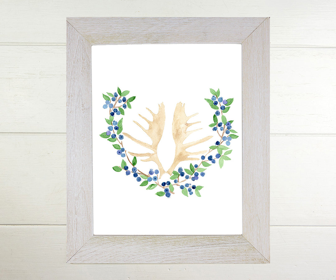 Blueberries and Moose Antlers Print