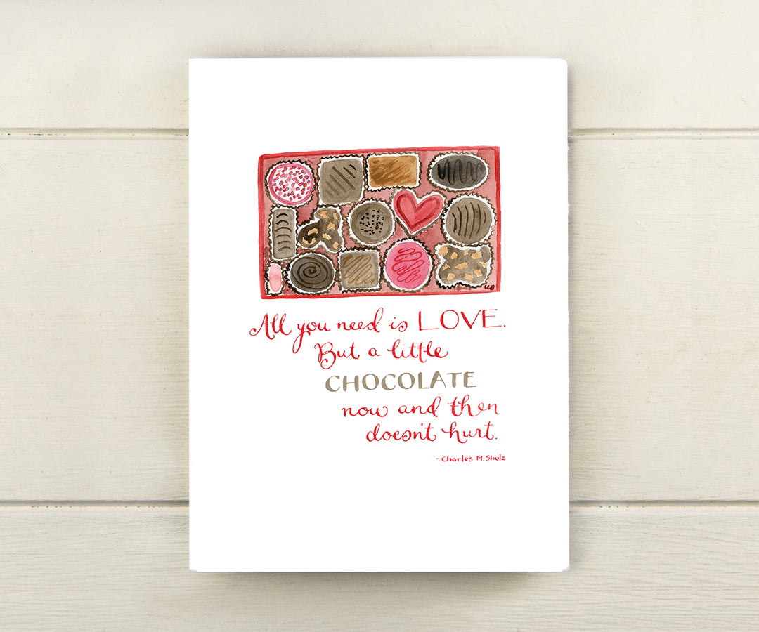 love and chocolate quote card