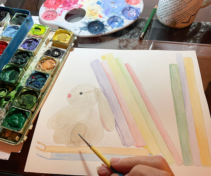 Bunny painting in process