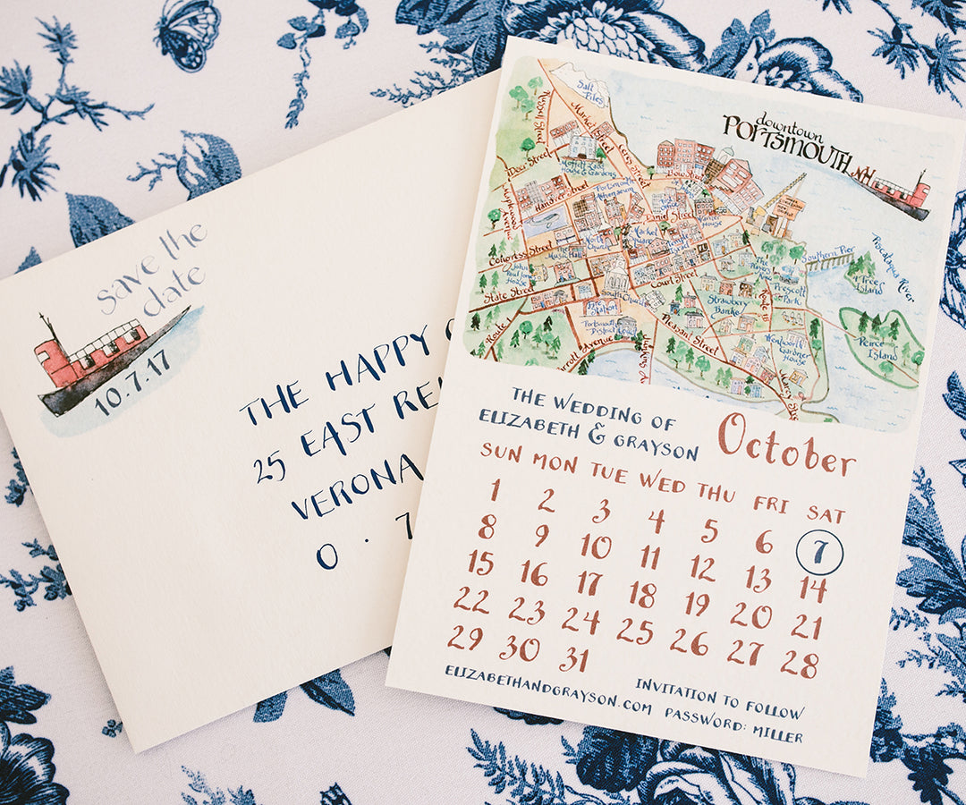 Calendar Map Save the Date